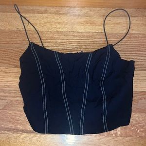 Pacsun LA hearts/ daisy zipper corset top